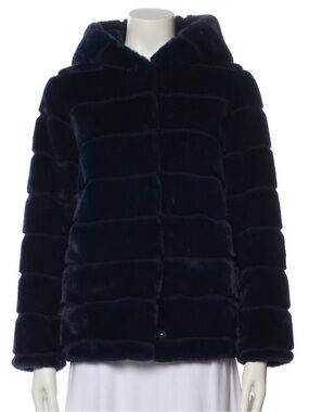 Apparis Goldie Faux Fur Hooded Jacket Blue